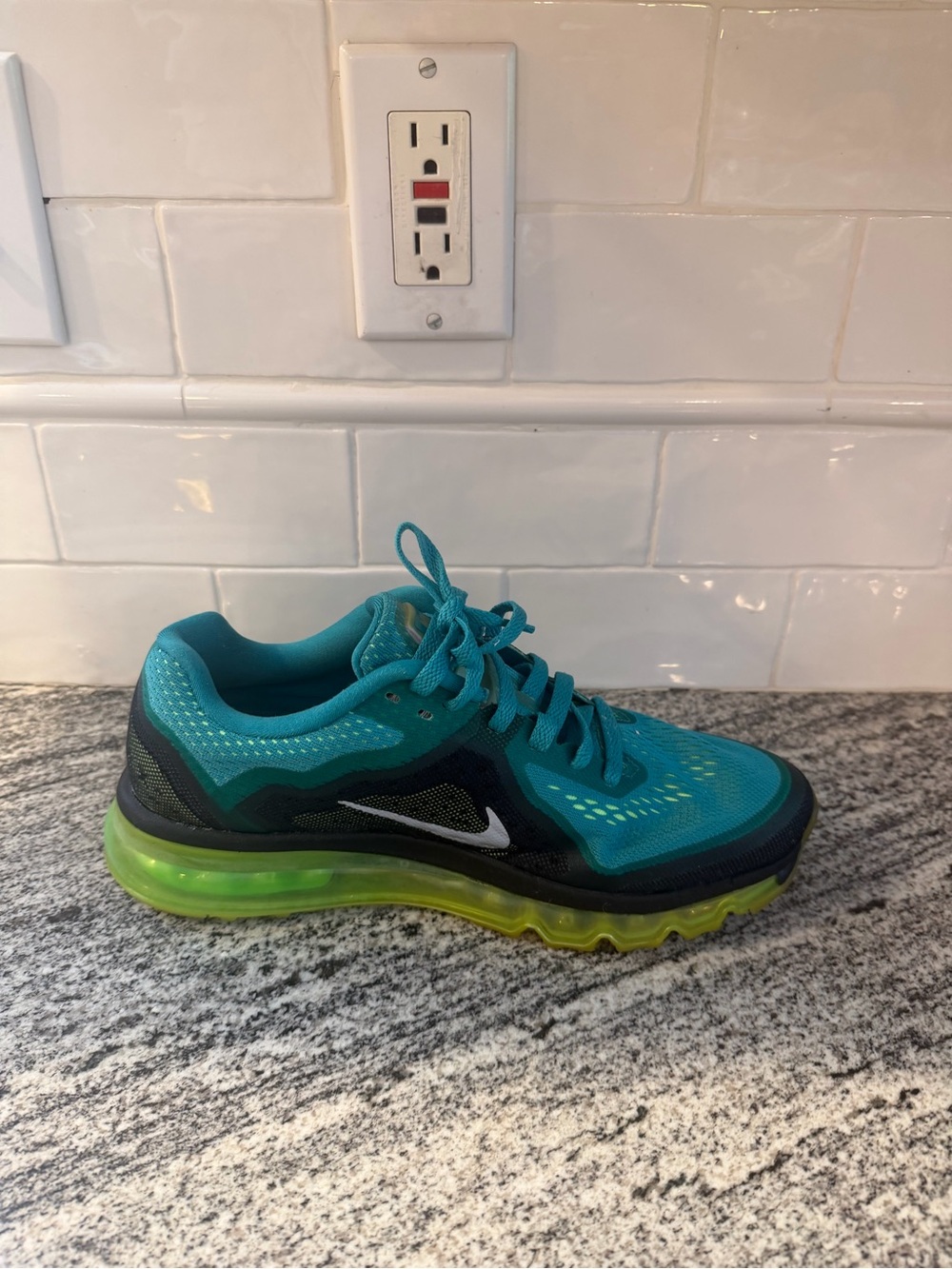 Women’s Nike Air Max Teal Flash Lime 621078-302 Size 9 - Picture 6 of 10